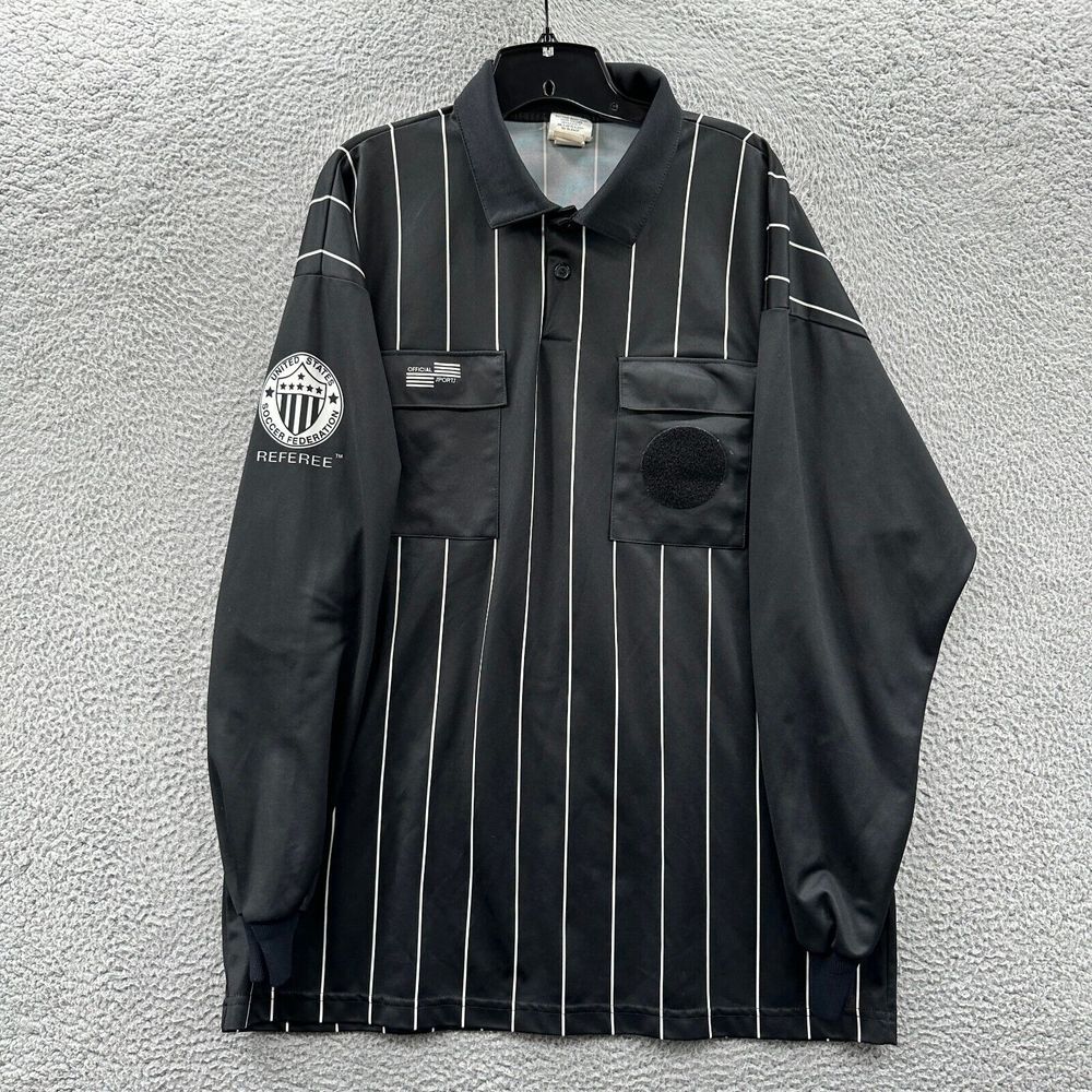 Official Sports Soccer Referee Shirt Mens XL Black